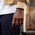 Braided Rope Index Finger Ring, Twisted Croissant Open Ring Unisex Fashion Jewelry view 3