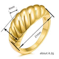 Braided Rope Index Finger Ring, Twisted Croissant Open Ring Unisex Fashion Jewelry view 4