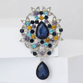 Small Alloy Glass Pendant Brooch Pin For Women's Apparel Decoration view 2