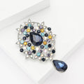 Small Alloy Glass Pendant Brooch Pin For Women's Apparel Decoration view 3