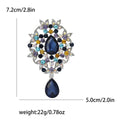 Small Alloy Glass Pendant Brooch Pin For Women's Apparel Decoration view 6