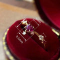 Sweet French Flower Micro Pave Ring For Women, Heart Shape Princess Style Jewelry view 4