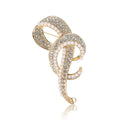 Korean Style Alloy Rhinestone Pearl Knot Brooch Pin For Women view 5