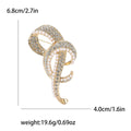 Korean Style Alloy Rhinestone Pearl Knot Brooch Pin For Women view 4