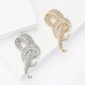 Korean Style Alloy Rhinestone Pearl Knot Brooch Pin For Women view 1