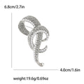 Korean Style Alloy Rhinestone Pearl Knot Brooch Pin For Women view 6
