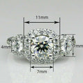 Luxury Round Cubic Zirconia Ring, Elegant Engagement Wedding Finger Jewelry For Women view 4