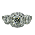 Luxury Round Cubic Zirconia Ring, Elegant Engagement Wedding Finger Jewelry For Women view 5