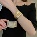 European American Minimalist Twisted Alloy Bangle Light Luxury Line Design Friendship Bracelet view 2