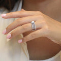 Micro Pave Zircon Stackable Ring Set, Row Stone Bridal Proposal Wedding Engagement Rings For Women view 5