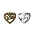 Zinc Alloy Heart Charm Pendant No.059383 for DIY Necklace Bracelet Jewelry Making view 4