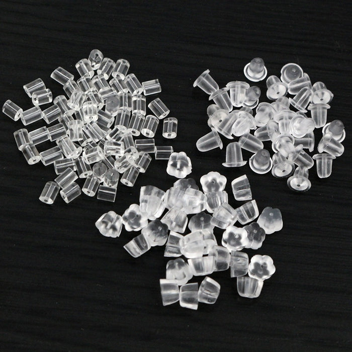 400pcs Clear Soft Plastic Earring Backs Anti Slip Ear Stud Stoppers DIY Jewelry Accessories Earrings