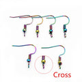 20x17mm Aurora Iridescent Color Ear Hooks With Spring Bead For DIY Earrings Jewelry Accessories view 3