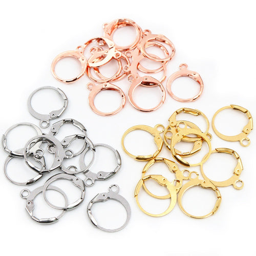 14x12mm Stainless Steel French Earring Hooks Eco Ear Wires With Loop DIY Jewelry Accessories Earrings