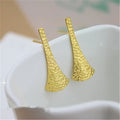 27x11mm Flower Copper Ear Studs With Loop For DIY Earrings Jewelry Findings 1g view 4