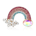 Alloy Rhinestone Rainbow Brooch Pin Cute Cardigan Shirt Accessory view 5