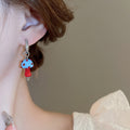 Sweet Enamel Mushroom Copper Earrings, Geometric Fresh Niche Design Ear Jewelry For Women view 4