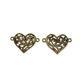 Zinc Alloy Double Heart Charm Pendant for DIY Necklace Bracelet Jewelry Making view 2
