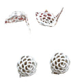 12x11mm Flower Copper Ear Studs With Loop For DIY Earrings Jewelry Findings 1.2g view 5