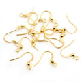 100pcs Iron Earring Hooks With Round Bead For DIY Handmade Earrings Jewelry Findings 19x18mm view 3
