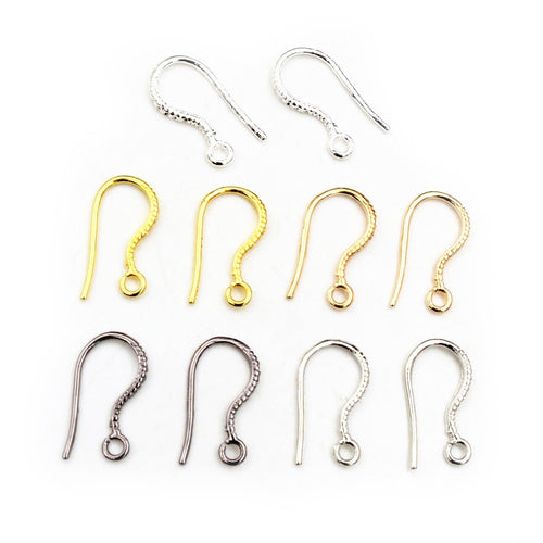 17x8mm Solid Copper Ear Hooks For DIY Earrings Jewelry Accessory Findings 0.5g