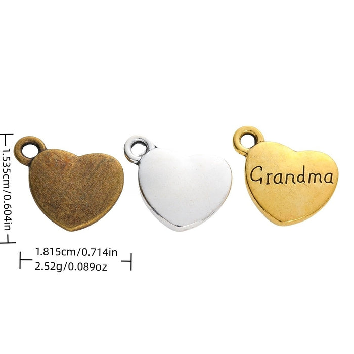 Zinc Alloy Heart Letter Charm Pendant No.778052 for DIY Necklace Bracelet Jewelry Making