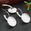 12mm Lace Tray French Ear Hook Base Iron Plated DIY Earring Jewelry Accessories 0.8g Earrings view 2