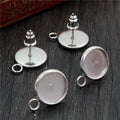 316 Stainless Steel 6-20mm Inner Diameter Earring Tray Stud Base DIY Jewelry Findings Without Backs Earrings view 3