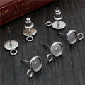 316 Stainless Steel 6-20mm Inner Diameter Earring Tray Stud Base DIY Jewelry Findings Without Backs Earrings view 2