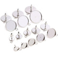 316 Stainless Steel 6-20mm Inner Diameter Earring Tray Stud Base DIY Jewelry Findings Without Backs Earrings view 1