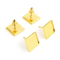 12mm Square Tray Stud Earring Base Post Without Ear Backs For DIY Earring Jewelry Accessories Stud Earrings view 3