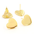 12mm Heart Tray Iron Plated Ear Stud Pins Base For DIY Earring Jewelry Findings Without Backs Earrings view 4