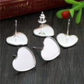 12mm Heart Tray Iron Plated Ear Stud Pins Base For DIY Earring Jewelry Findings Without Backs Earrings view 2