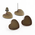 12mm Heart Tray Iron Plated Ear Stud Pins Base For DIY Earring Jewelry Findings Without Backs Earrings view 3