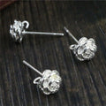 9x6mm Pure Copper Rose Flower Stud Earring Posts For DIY Earring Jewelry Findings Stud Earrings view 2