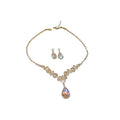 Alloy Teardrop Rhinestone Drop Earrings With Pendant Necklace, Light Luxury Women's Jewelry view 5