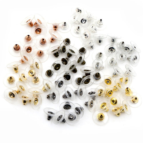 100Pcs Silicone Earring Backs Clear Plastic Disc Ear Stoppers For DIY Earring Jewelry Accessories Earrings