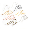 100pcs 21x16mm S Shape Ball End Ear Hooks Copper Plated DIY Earring Making Findings 20g Earrings view 1