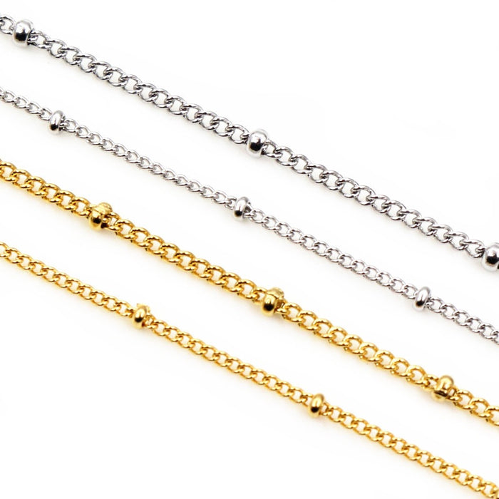 Stainless Steel Bead Chain For DIY Handmade Jewelry Long Necklace Bracelet Accessories Material