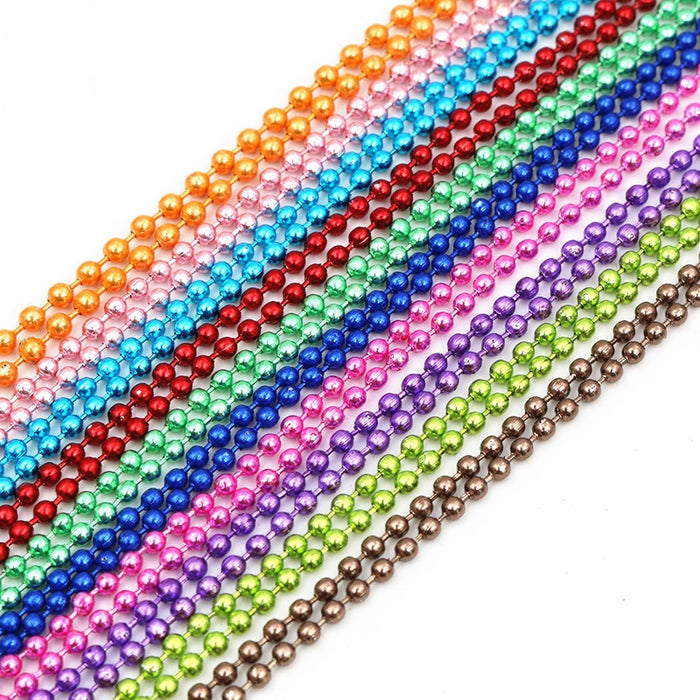 65cm Colorful Candy Bead Chain With Clasp, DIY Necklace Jewelry Making Chain Accessories