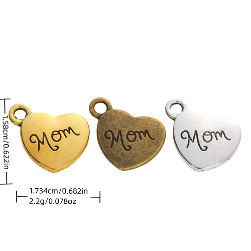 Zinc Alloy Heart Letter Charm Pendant No.835897 for DIY Necklace Bracelet Jewelry Making