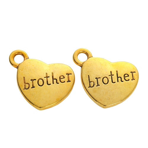 Vintage Zinc Alloy Heart Letter Charms DIY Jewelry Accessories For Necklace Making