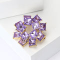Alloy Rhinestone Double Ring Brooch For Women's Garment Decoration view 3