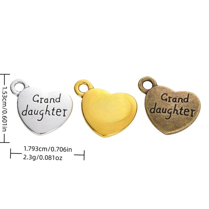 Zinc Alloy Heart Letter Charm Pendant No.044674 for DIY Necklace Bracelet Jewelry Making