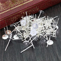 100pcs 4-12mm Flat Pad Earring Posts For DIY Stud Earrings Jewelry Making Without Ear Backs view 2