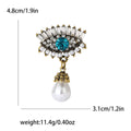 Alloy Rhinestone Evil Eye Pearl Pendant Brooch Pin For Apparel view 4