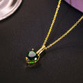 European American Vintage Emerald Green Heart Necklace, Rhinestone Collarbone Chain For Women view 3