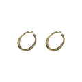 Chic Geometric Copper Hoop Earrings With Silver Posts Minimalist Round Line Design For Women view 5