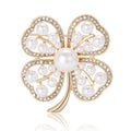 Alloy Pearl Clover Brooch Pin For Fresh Women's Clothing Decoration view 5