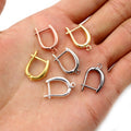 19x13mm Solid Copper U Shaped Ear Hooks For DIY Earrings And Jewelry Accessories, 1g view 3